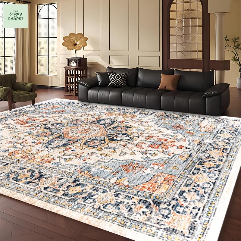 Tapis Rectangulaire avec Motifs Haute Définition, Bords Double-Serrés, un Grand Tapis Minimaliste Moderne, Style Nordique Lignes et Textures Géométriques Marocaines, Doux et Confortable, Convient aux Salons, Chambres, Salles de Jeux, Bureau