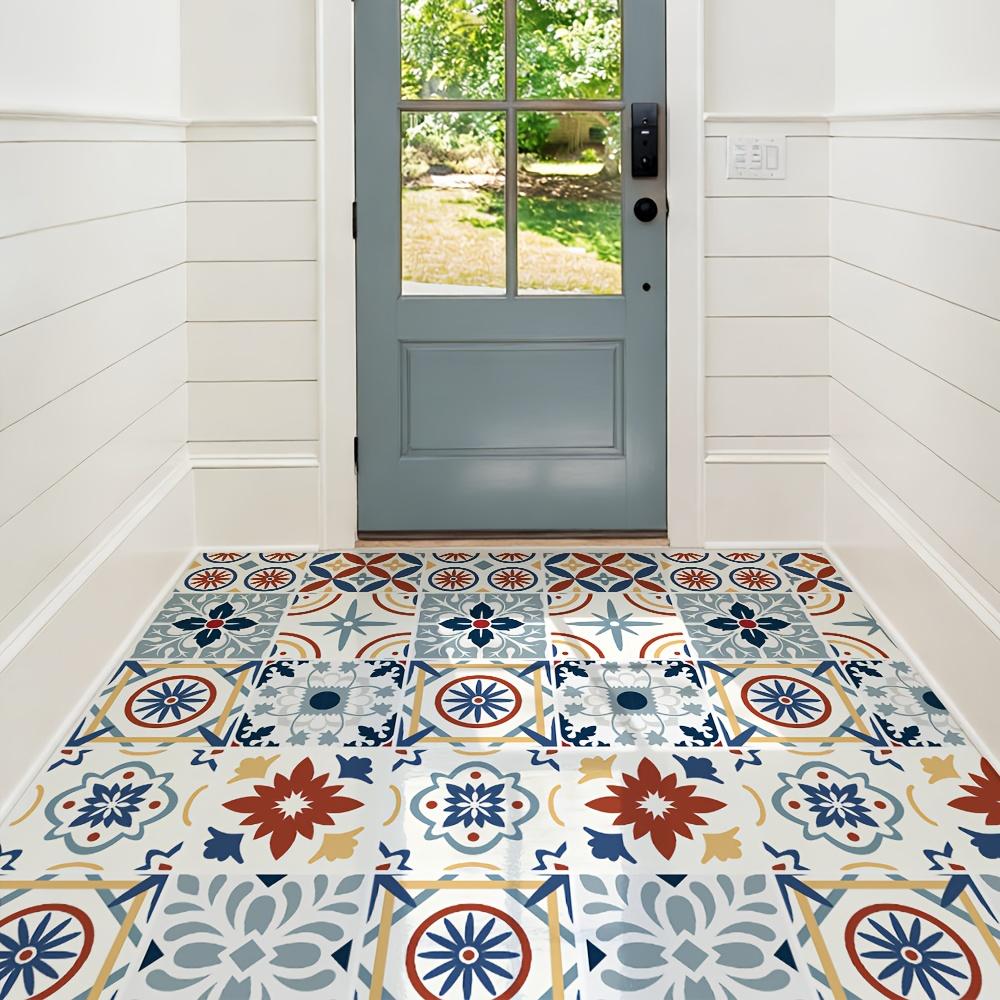 1 Rouleau de Carreaux de Sol en Vinyle Autocollants Marocains Adaptés aux Zones à Fort Passage, Salon, Chambre, Salle de Bain, Cuisine - Motifs Géométriques en Mosaïque Marocaine, Installation Facile, DIY, Design Moderne