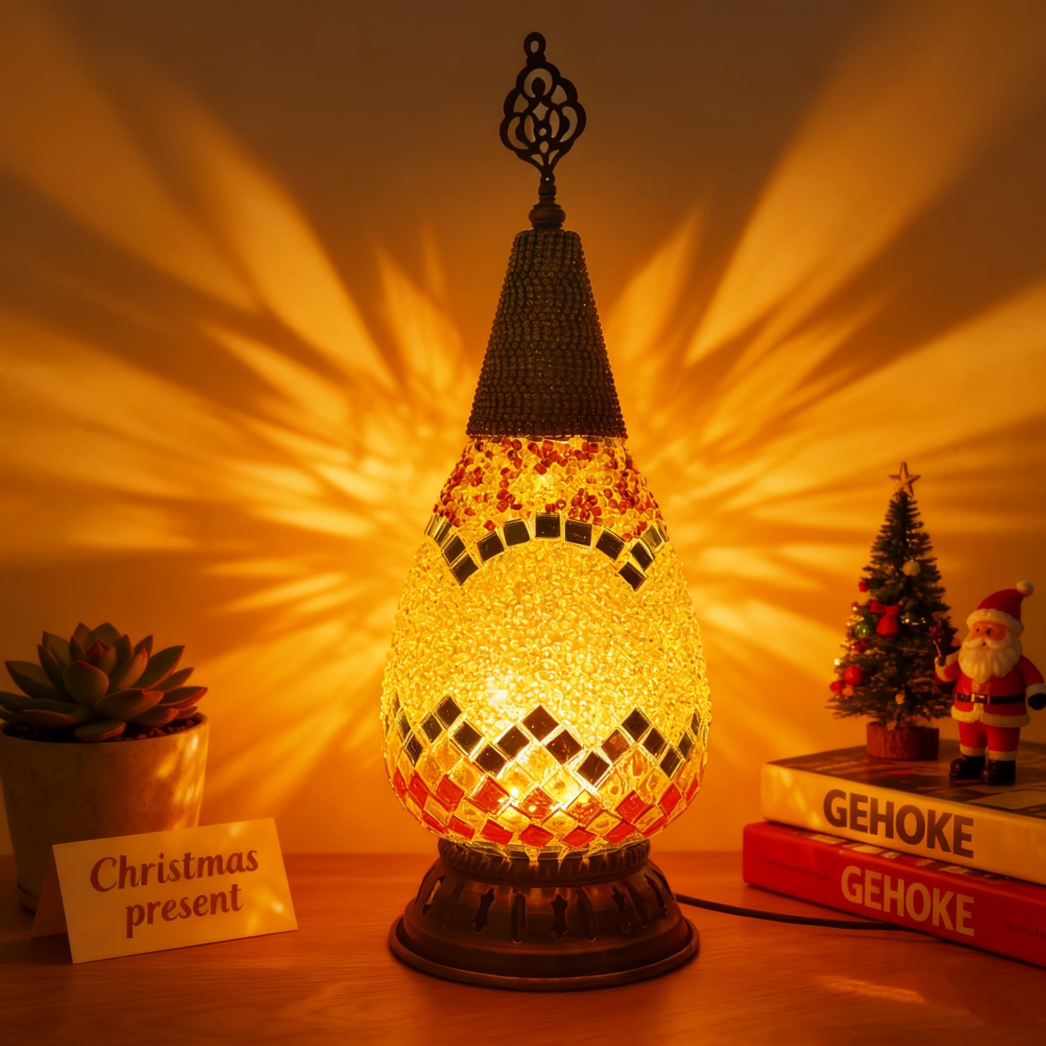 Lampe de Table Style Turc Marocain, Veilleuse Bohème, Lampe d'Ambiance Portable, Cadeau pour Amis pendant les Fêtes, Idéale pour Chambres, Salons, Cafés, Bars et FêtesOuvrir dans un nouvel onglet.