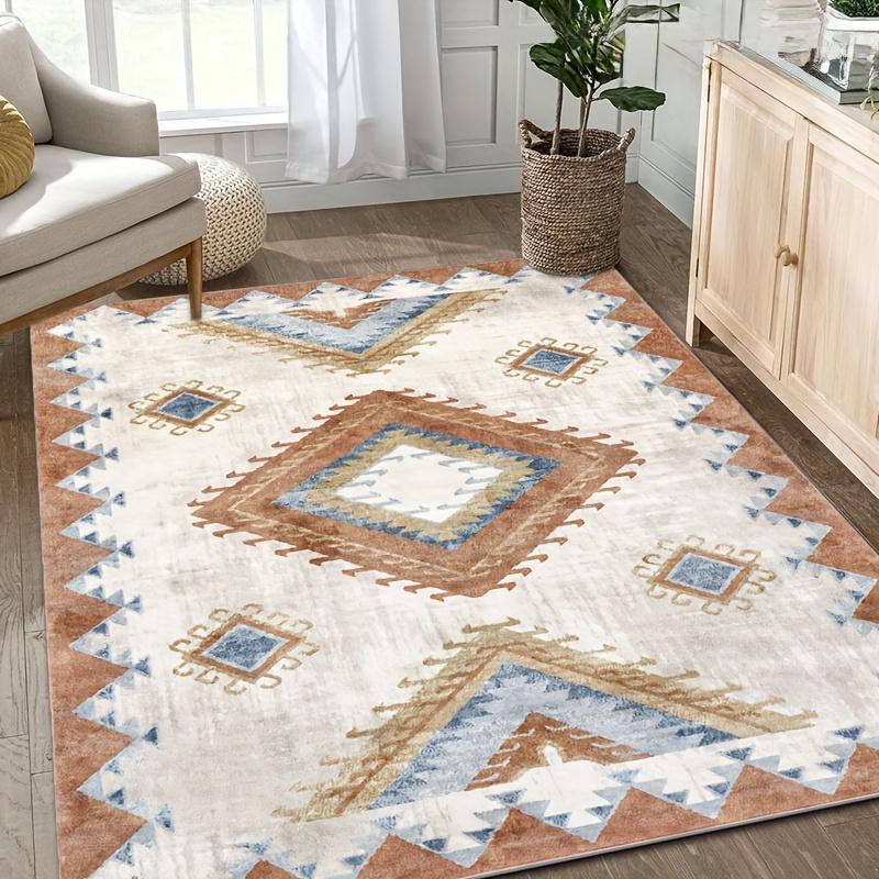 Tapis de sol en velours à motif marocain traditionnel, tapis de salon, idéal pour salons, chambres, bureaux, jardins, balcons, magasins et bureaux, lavable en machine
Ouvrir dans un nouvel onglet.