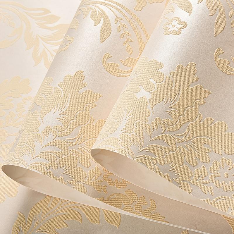 1 Rouleau de Papier Peint 3D à Motifs Floraux Sculptés - Non Adhésif, Revêtement Décoratif Respirant et Résistant pour Chambre, Salon, Dortoir, Fond TV, Décoration de Chambre Étudiante, Accent Élégant pour la Maison, Article de Décoration D
