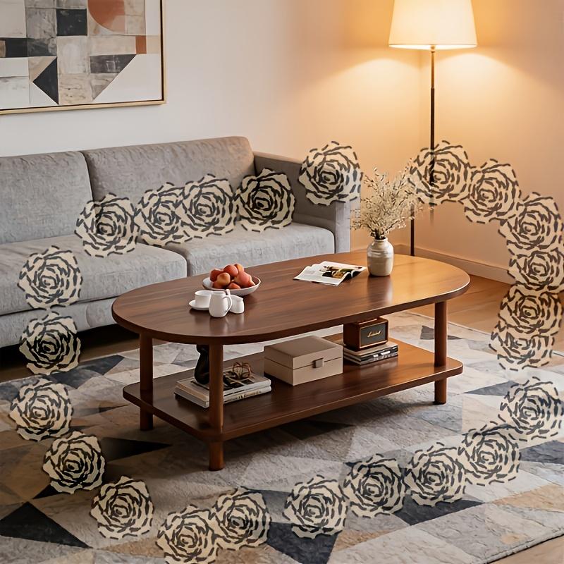 Table basse compacte à deux niveaux et épaissie pour petits appartements, table à thé simple et élégante au toucher haut de gamme, petite table peu encombrante et stable pour salon et chambre, table à thé à double usage