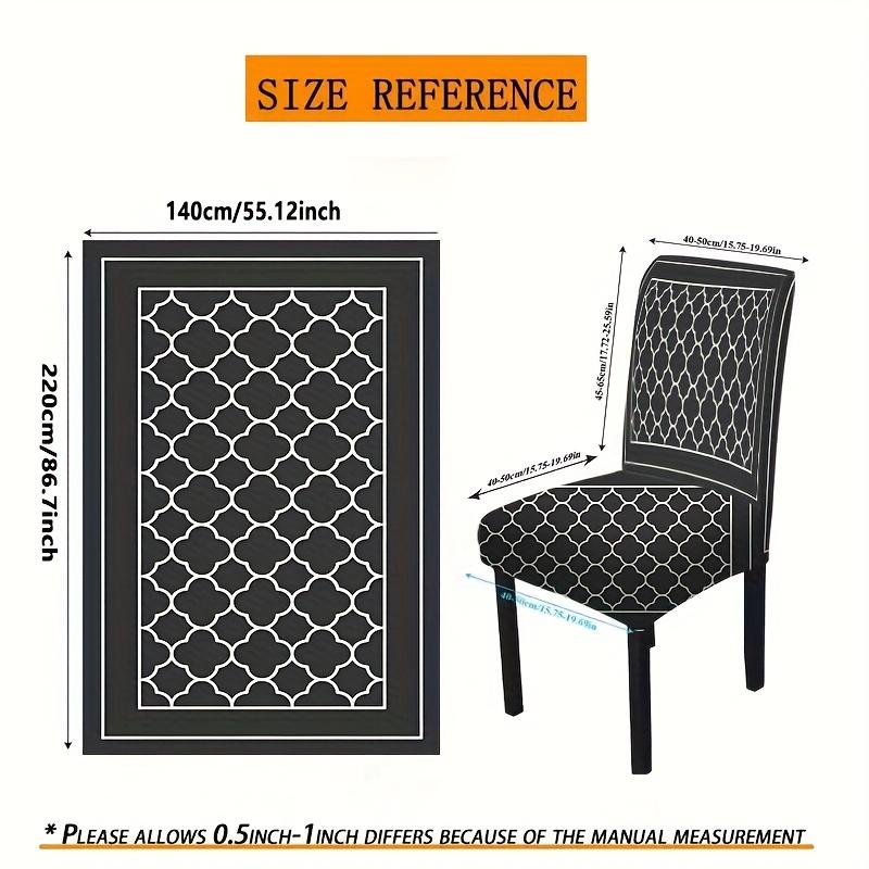 Ensemble Table et Chaises Style Marocain | Motif Géométrique Élégant, Fibre de Polyester, Lavable en Machine, Convient pour Salle à Manger, Salon, Chambre, Cuisine, Bureau, Café, Décoration de Fête et Festival, Idée Cadeau Ramadan