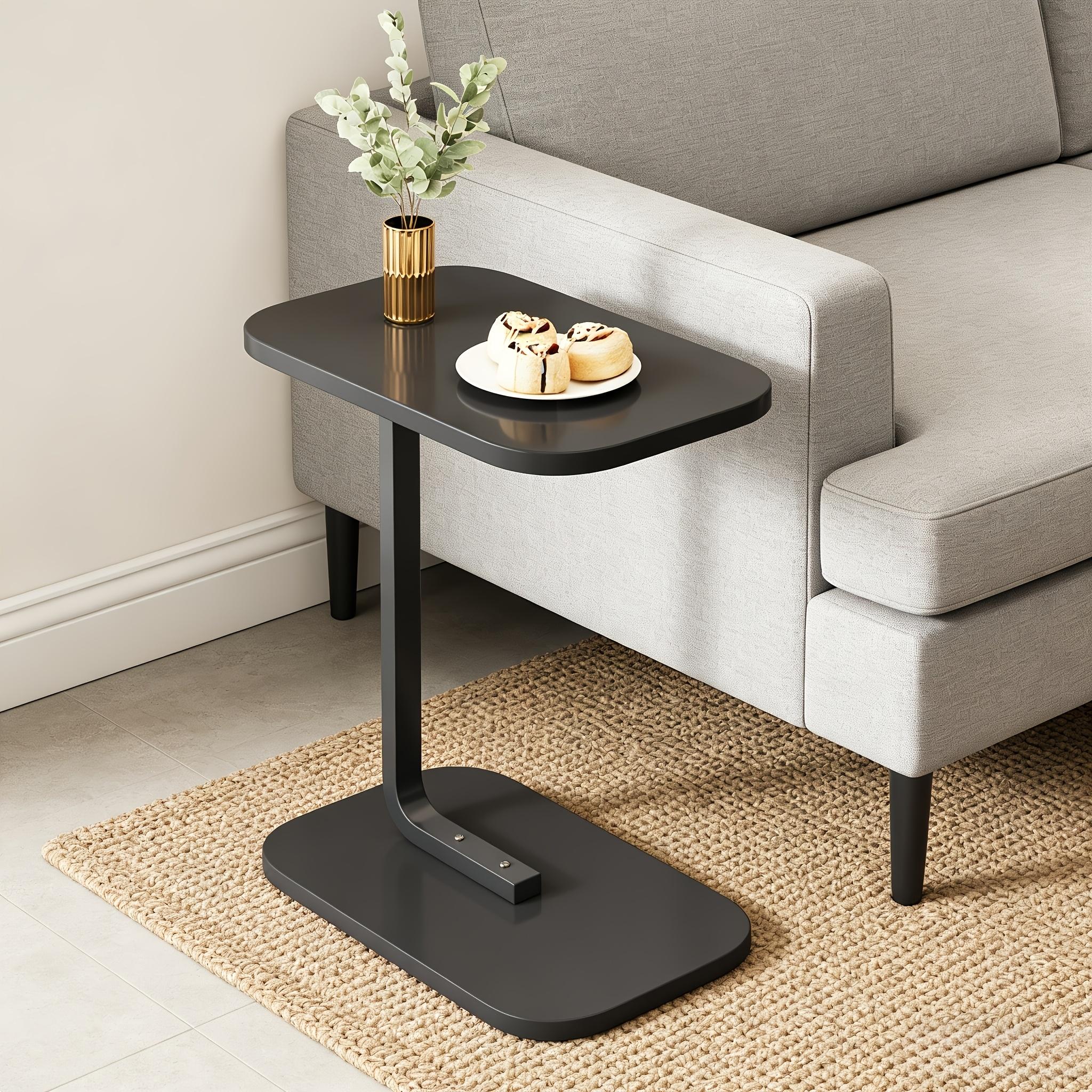 Table de chevet moderne et minimaliste avec étagère de rangement - Petite table basse adaptée pour salon, chambre, compacte et peu encombrante, à monter, table d'appoint mobile pour petits appartements, dortoir