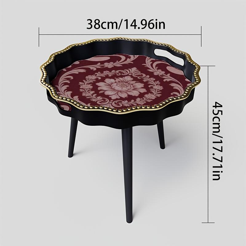 Table d'appoint polygonale avec motif géométrique rouge foncé, style marocain vintage, convient pour l'entrée ou le salon, rehausse le luxe et la beauté exotiqueOuvrir dans un nouvel onglet.
