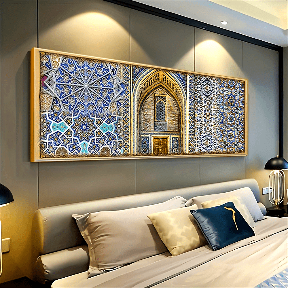 Tableau sur toile 2D plat, 2D plat, 1 pièce 2D plat, style palais marocain, calligraphie religieuse - Grande taille, décoration murale sans cadre, convient pour salon, chambre à coucher, bureau à domicile
Ouvrir dans un nouvel onglet.