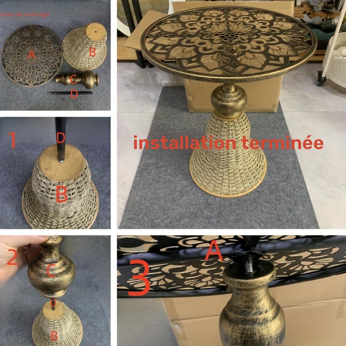 Table d'appoint artistique en osier et fer fabriquée à la main pour salon, canapé, bureau, chambre, balcon, cour, café, bar, décoration intérieure, style moderne, durable
Ouvrir dans un nouvel onglet.