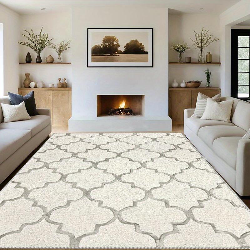 Grand Tapis Marocain Adapté aux Grands Espaces - Duveteux avec Design Marocain, Lavable en Machine, Doux, Options de Taille Jumbo pour Chambre, Salon, Couloir - Décor Boho ModerneOuvrir dans un nouvel onglet.