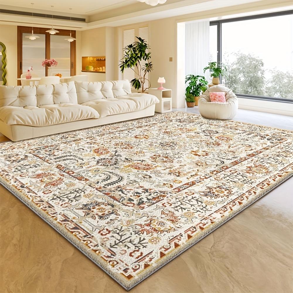 Tapis en Velours - Doux, Lavable, avec un Design Géométrique Marocain en Beige, Marron et Multicolore - Parfait pour Décorer les Salons, Chambres, Bureaux et comme Tapis de SolOuvrir dans un nouvel onglet.